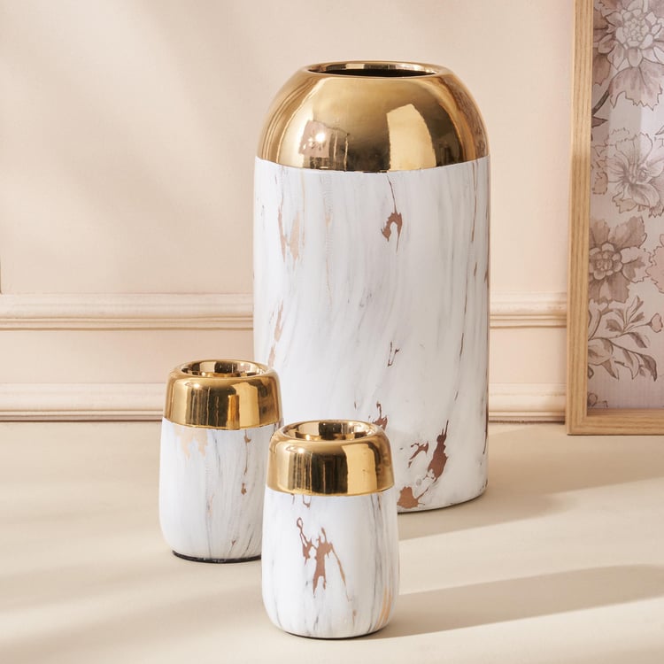 Krater Ceramic Vase and T-Light Holders