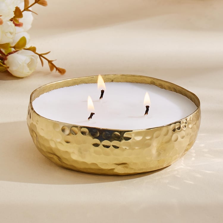 Austin Ocean Scented Hammered Metal 3-Wick Candle