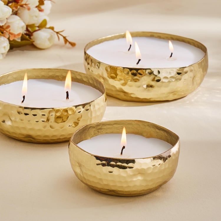 Austin Ocean Scented Hammered Metal 3-Wick Candle