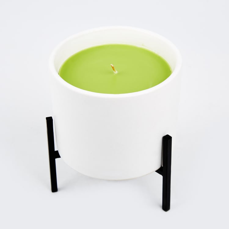 Enchanted Citronella Scented Ceramic Candle with Metal Stand