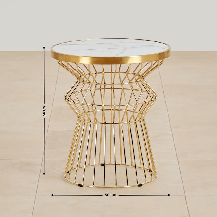 Aurelia Glass Top 2-Seater Tea Set - Gold