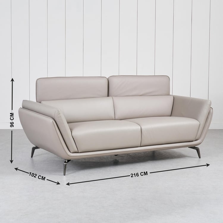 Marcello Half Leather 3+2 Seater Sofa Set - Beige