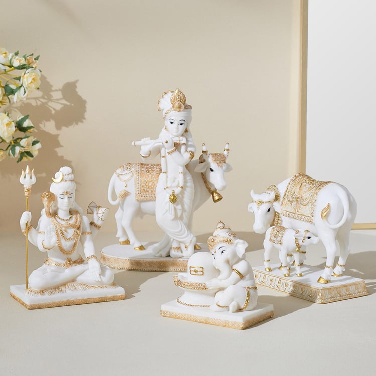 Dhayana Polyresin Ganesha with Linga Figurine