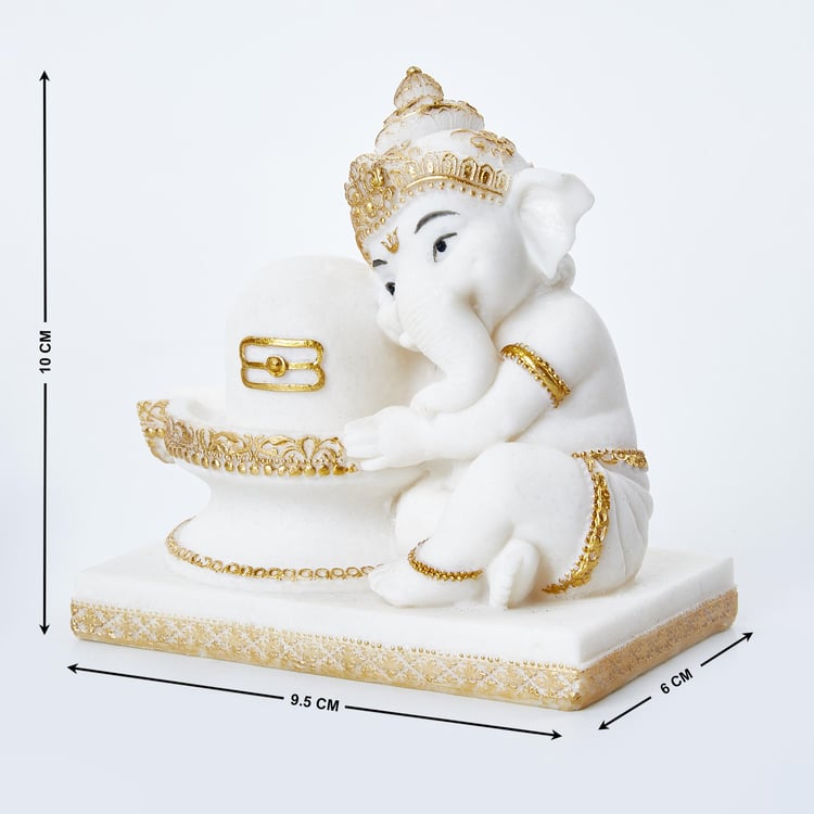 Dhayana Polyresin Ganesha with Linga Figurine