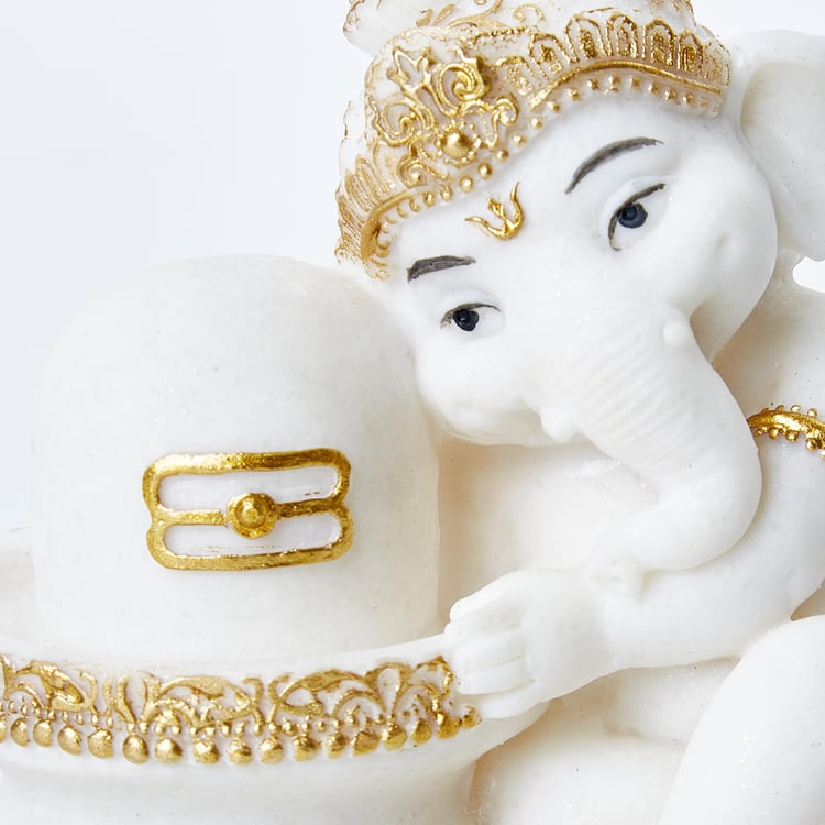 Dhayana Polyresin Ganesha with Linga Figurine