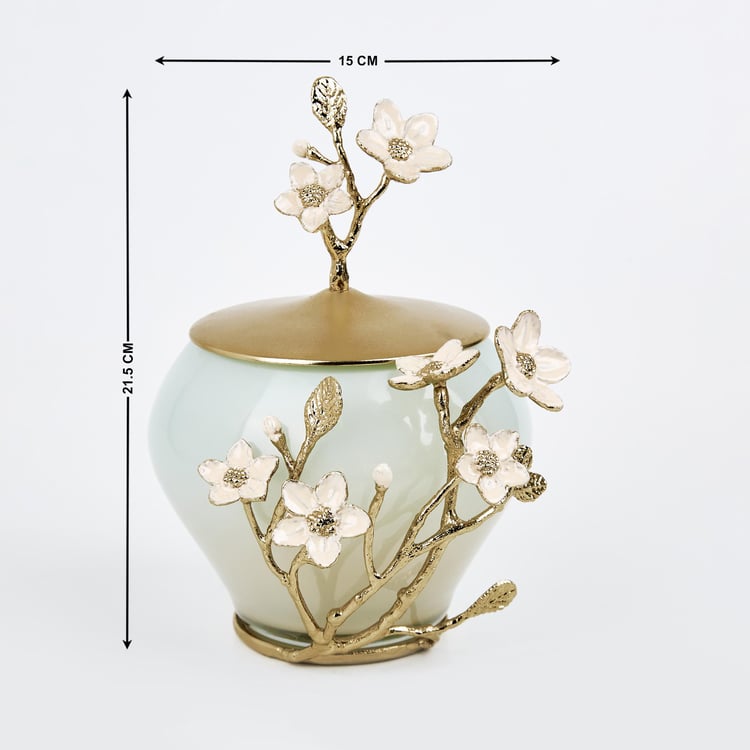 Eternity Vivere Glass Floral Decorative Canister