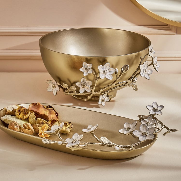 Eternity Vivere Aluminium Floral Decorative Platter