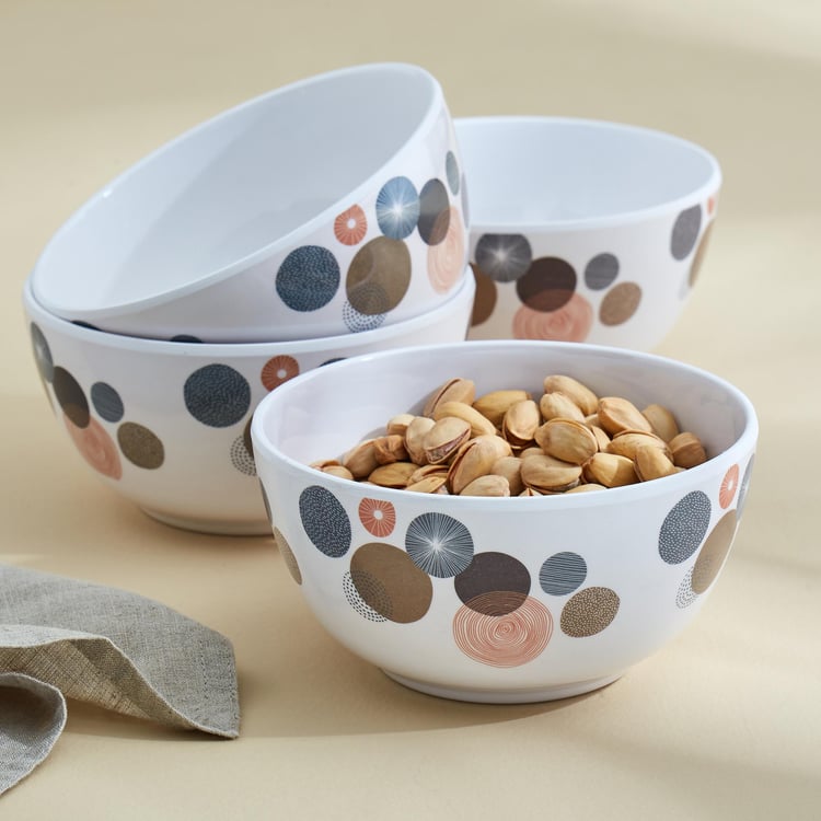 Corsica Azalea Set of 4 Melamine Printed Cereal Bowls - 750ml