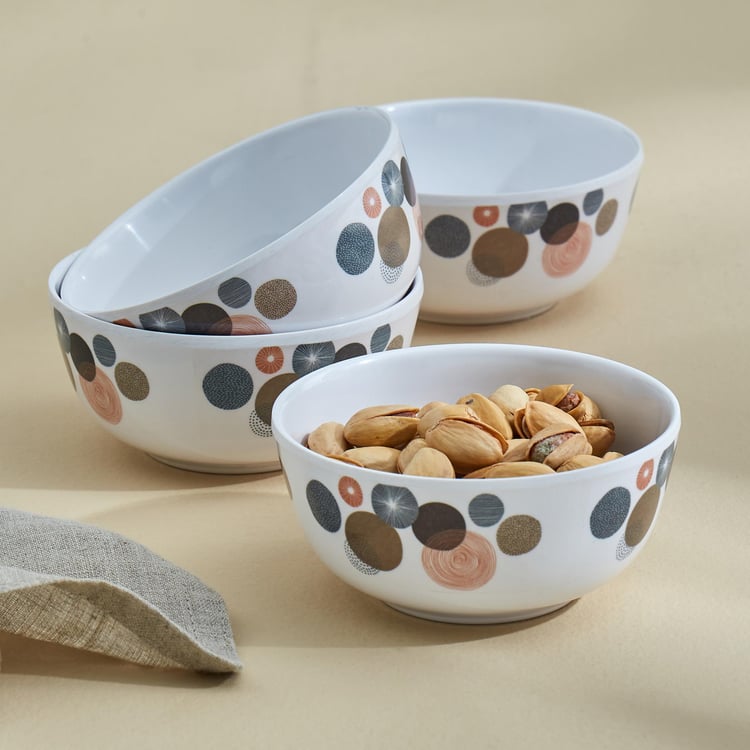 Corsica Azalea Set of 4 Melamine Printed Veg Bowls - 220ml