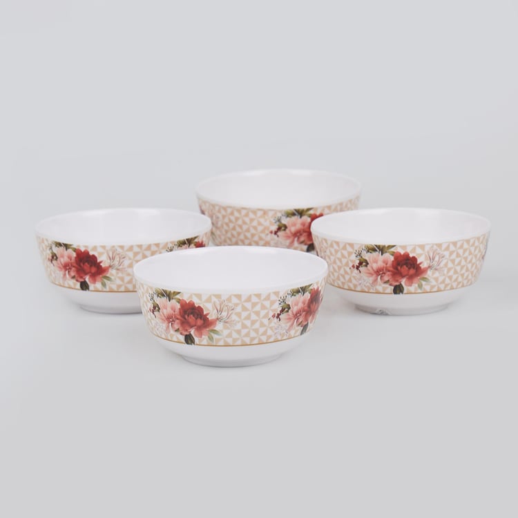 Corsica Azalea Set of 4 Melamine Printed Serving Bowl - 220ml