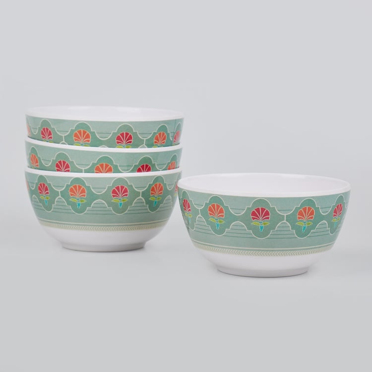 Corsica Azalea Set of 4 Melamine Printed Cereal Bowl - 750ml