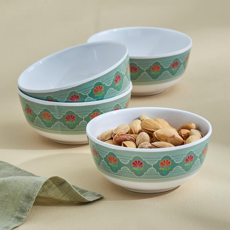 Corsica Azalea Set of 4 Melamine Printed Serving Bowl - 220ml