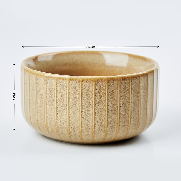 Cerradura Sombre Stoneware Ribbed Katori - 340ml