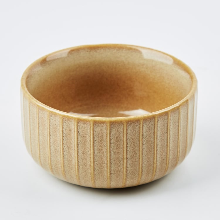 Cerradura Sombre Stoneware Ribbed Katori - 340ml