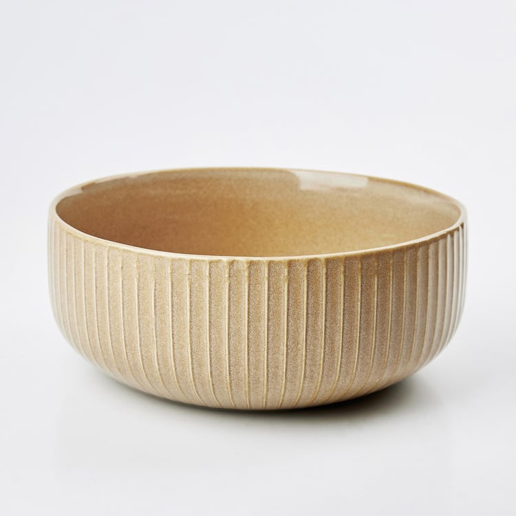 Cerradura Sombre Stoneware Ribbed Serving Bowl - 800ml