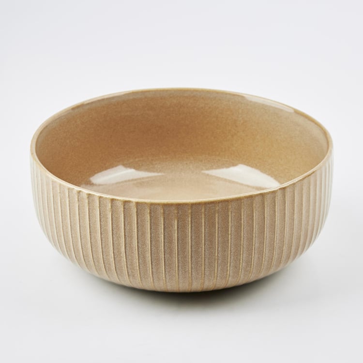 Cerradura Sombre Stoneware Ribbed Serving Bowl - 800ml