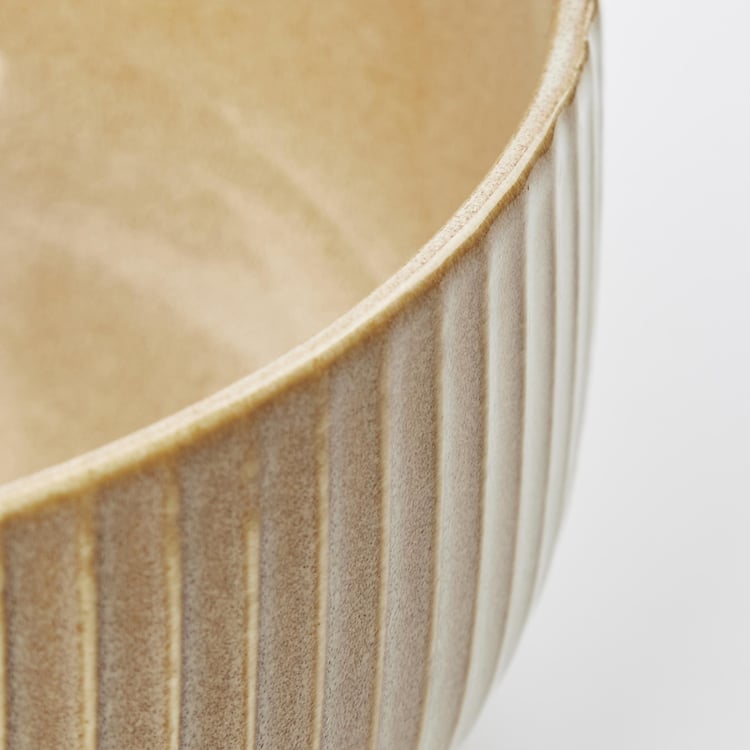 Cerradura Sombre Stoneware Ribbed Serving Bowl - 800ml