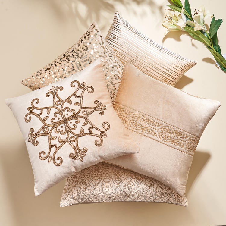 Vellum Embroidered Cushion Cover - 40x40cm