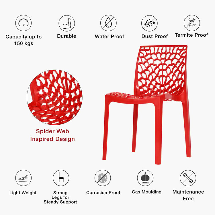 Helios Cesna Polypropylene Outdoor Chair - Red