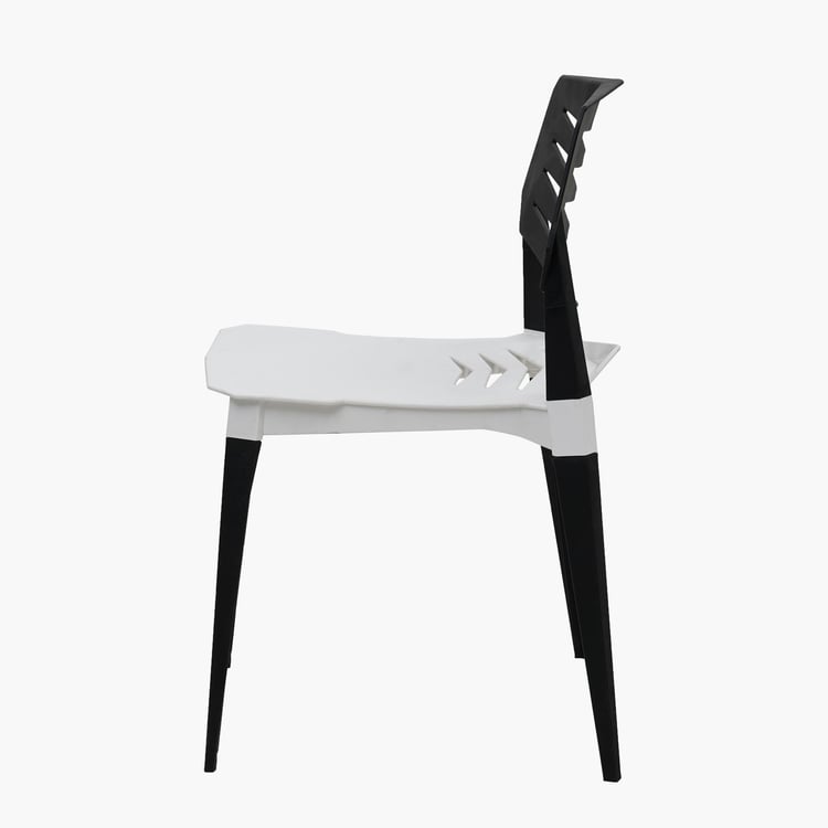 Helios Farah Polypropylene Outdoor Chair - Black and White