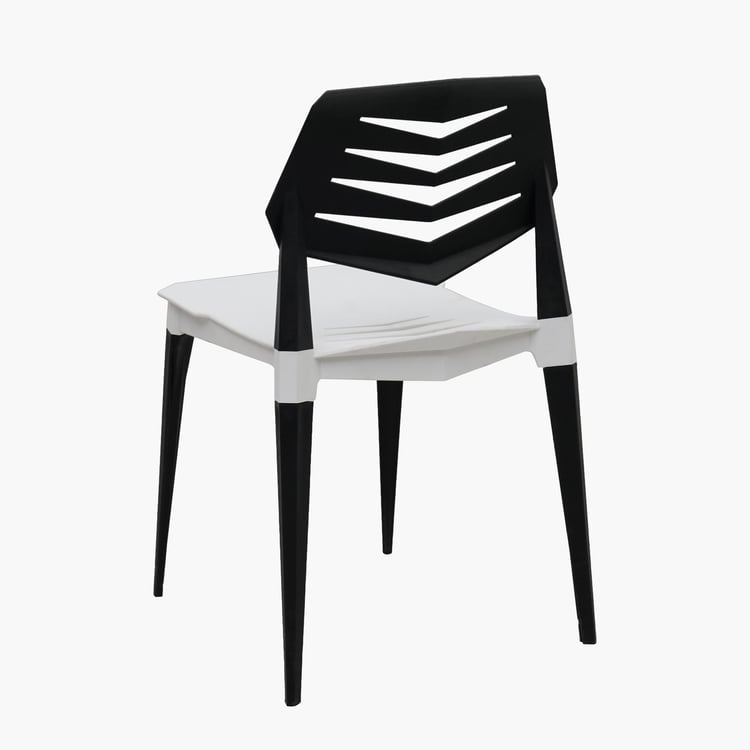 Helios Farah Polypropylene Outdoor Chair - Black and White