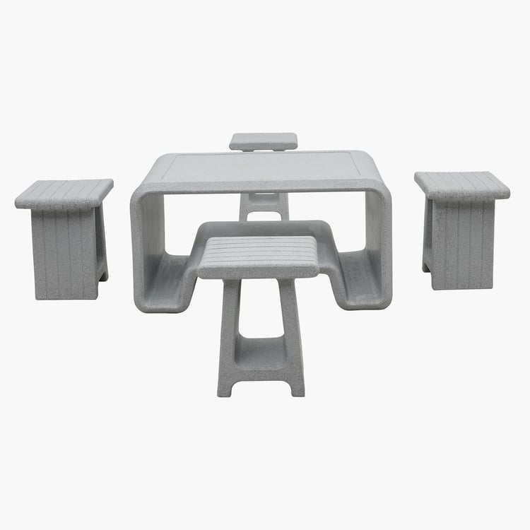 Helios Norris Polypropylene Table with Stools - Grey