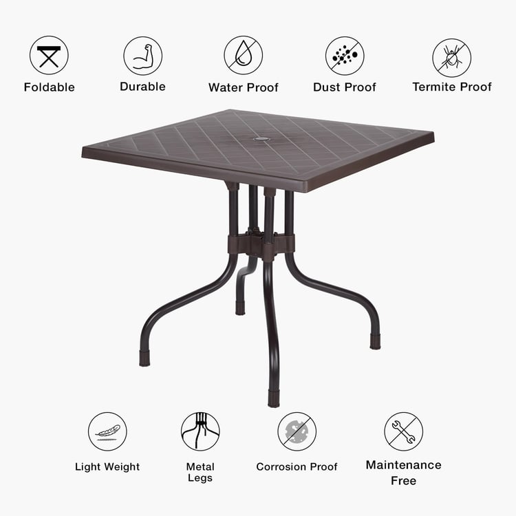 Helios Terrence Polypropylene Foldable Table - Brown