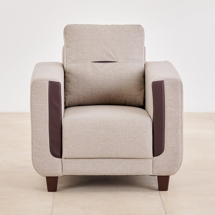 Berry Fabric 1-Seater Sofa - Beige