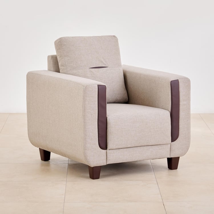 Berry Fabric 1-Seater Sofa - Beige