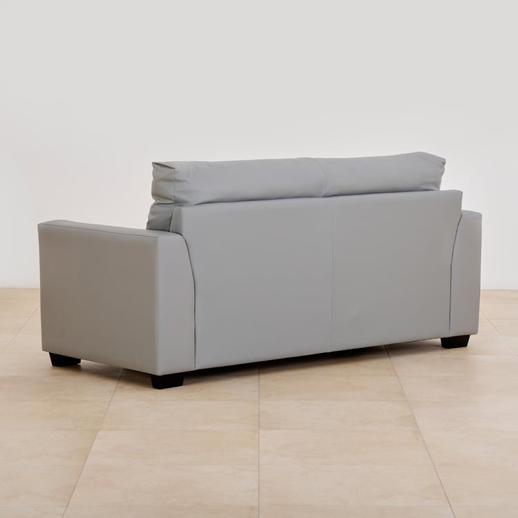 Ellora Faux Leather 3-Seater Sofa - Grey
