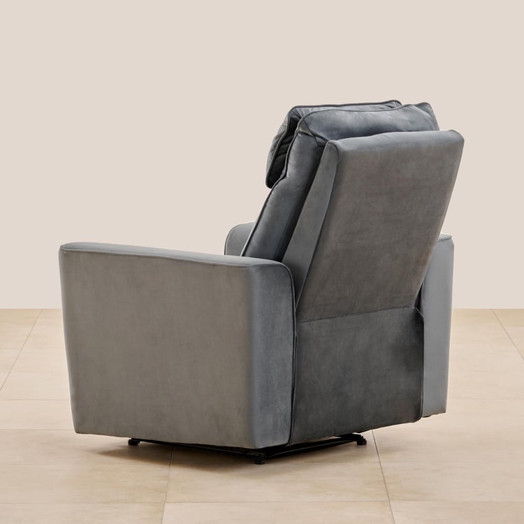 Polaris Velvet 1-Seater Recliner - Grey