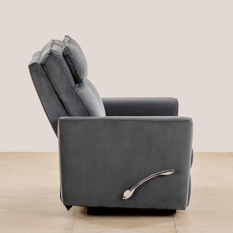 Polaris Velvet 2-Seater Recliner - Grey