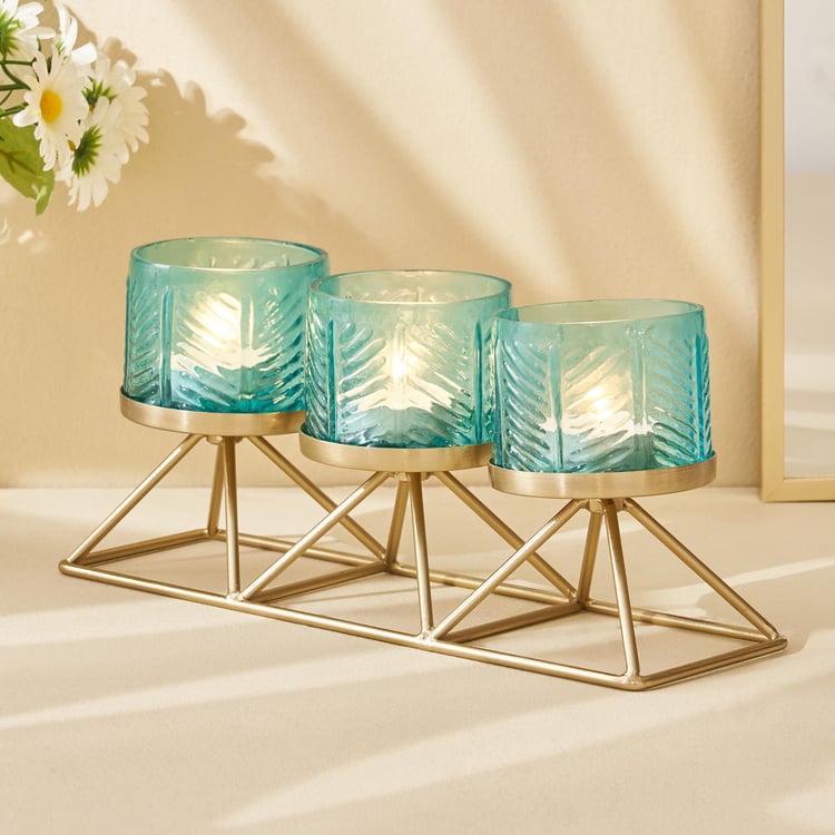 Brian Jacek Glass Embossed Multi T-Light Holder