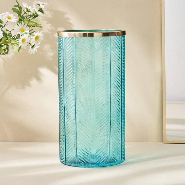 Brian Jacek Glass Embossed Vase