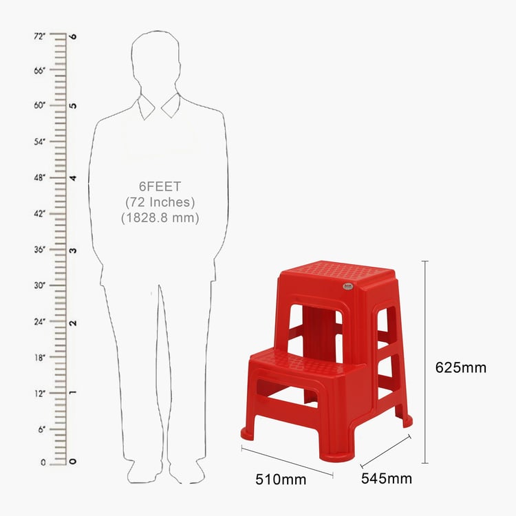 Helios Scott Polypropylene Step Stool - Red