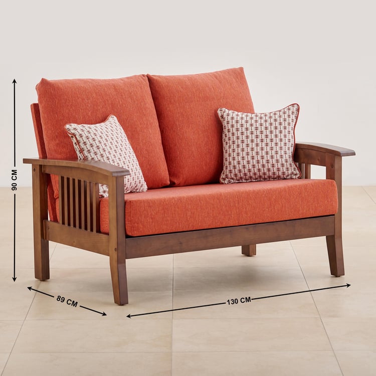 Abby Fabric 3+2+1 Seater Sofa Set with Cushions - Orange