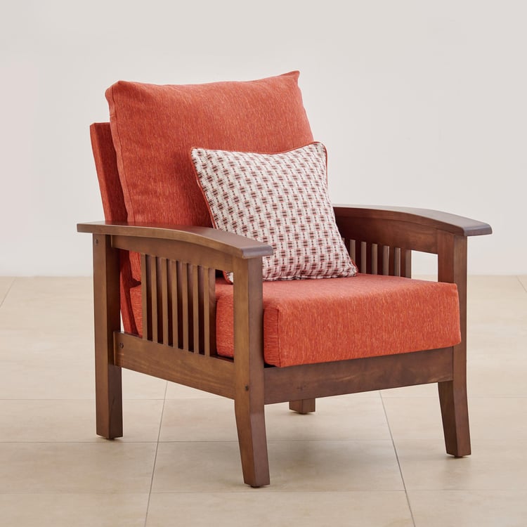 Abby Fabric 3+1+1 Seater Sofa Set - Orange