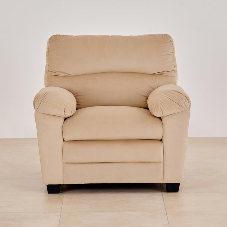 Mojo Velvet 1-Seater Sofa - Beige