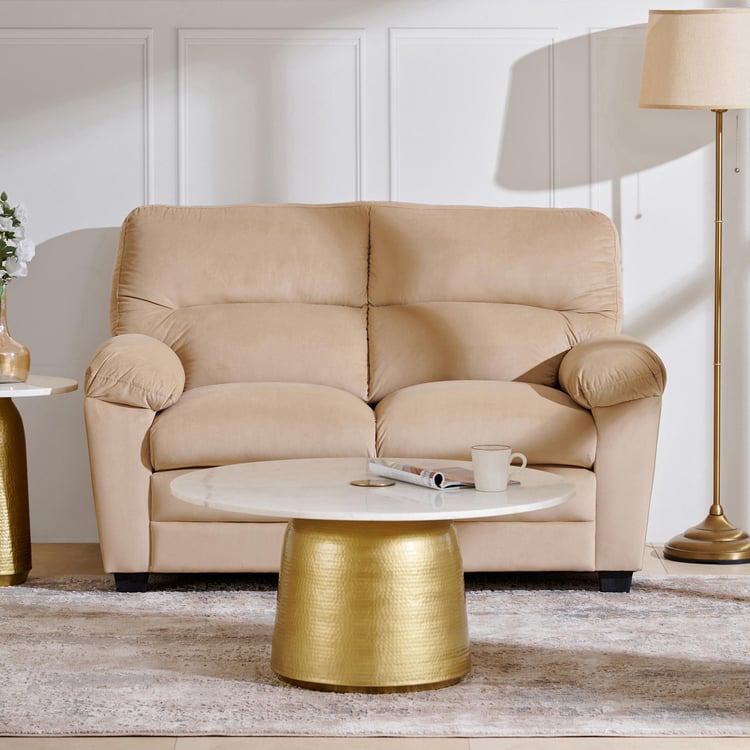 Mojo Velvet 2-Seater Sofa - Beige