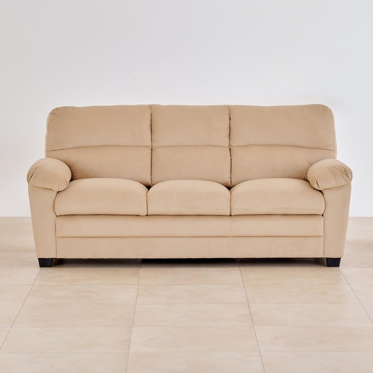 Mojo Velvet 3-Seater Sofa - Beige