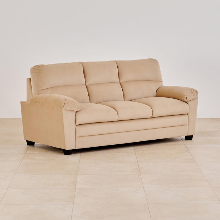 Mojo Velvet 3-Seater Sofa - Beige