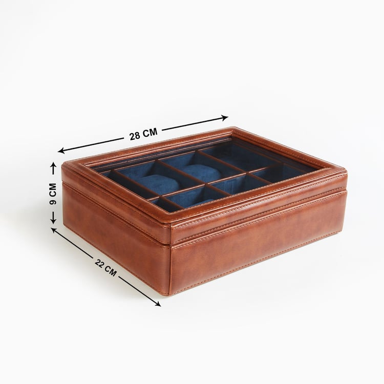 Orion Faux Leather 8-Compartment Watch Box