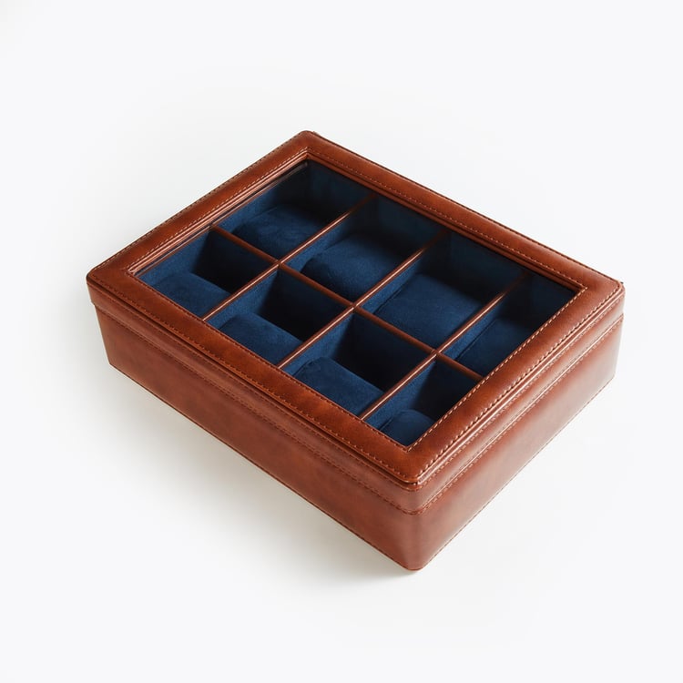 Orion Faux Leather 8-Compartment Watch Box