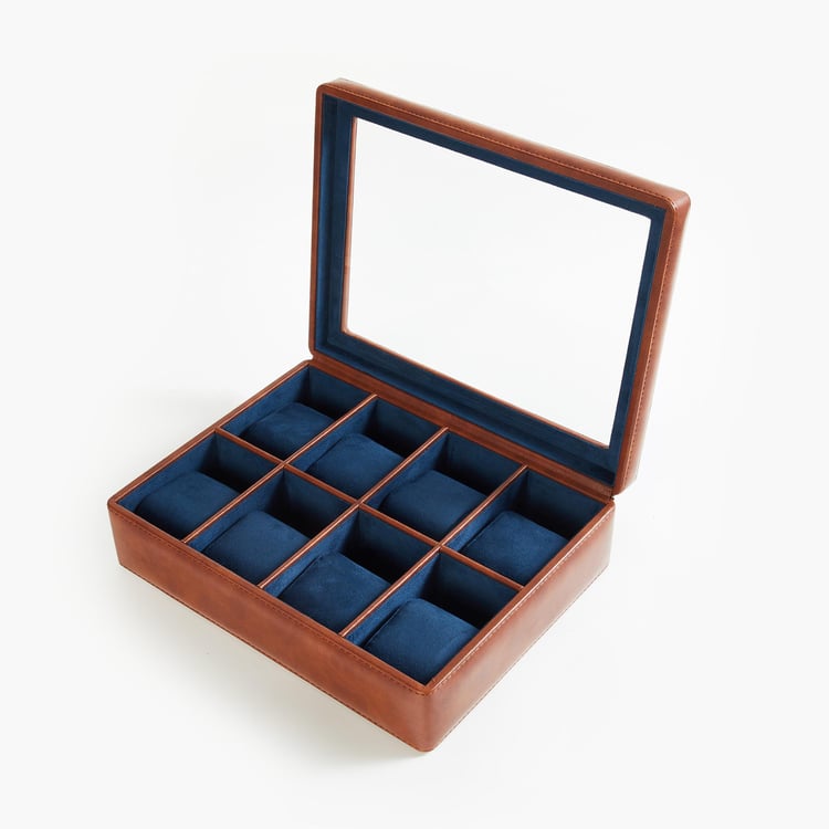 Orion Faux Leather 8-Compartment Watch Box