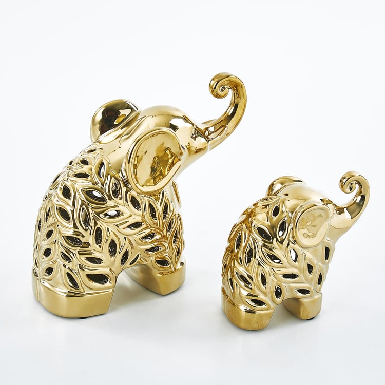 Stellar Fantasy Set of 2 Stoneware Elephant Figurines