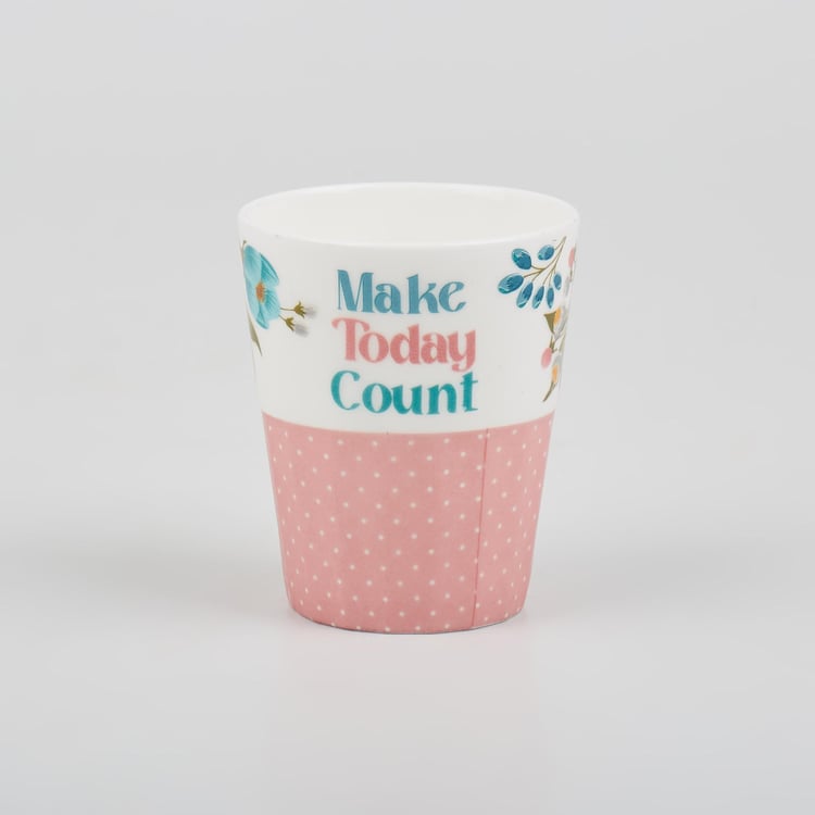 Raisa Retro 5Pcs Bone China Cutting Chai Cup with Stand