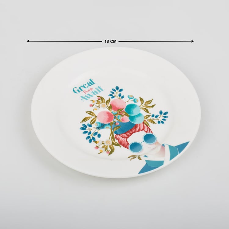 Raisa Retro Bone China Printed Appetiser Plate - 18cm