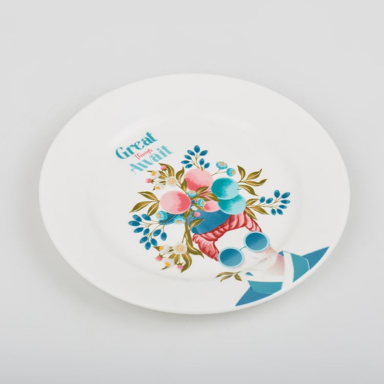 Raisa Retro Bone China Printed Appetiser Plate - 18cm