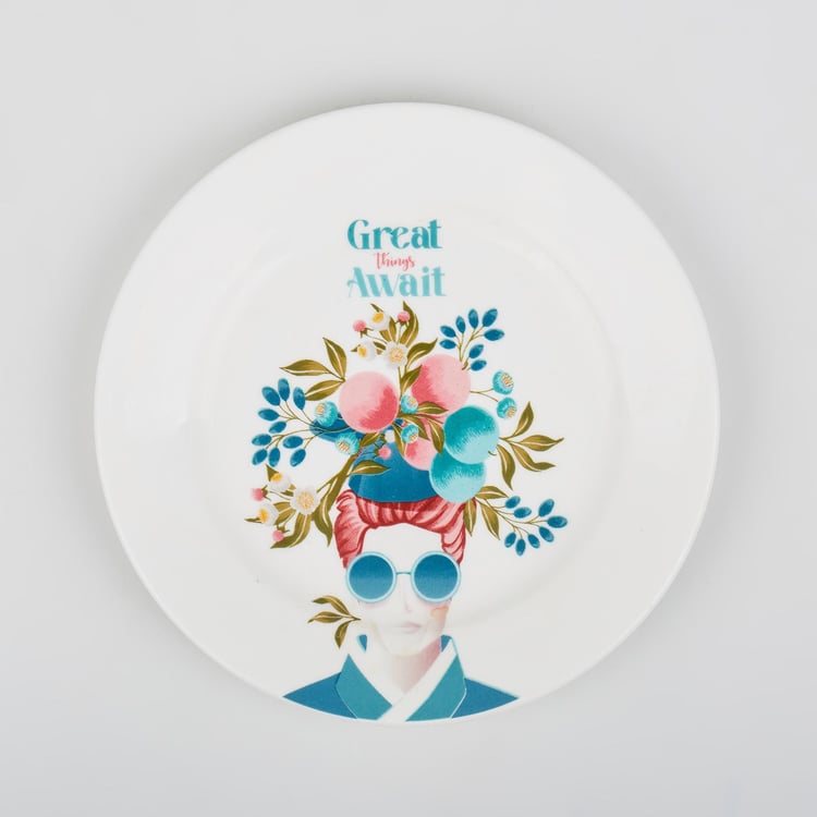 Raisa Retro Bone China Printed Appetiser Plate - 18cm