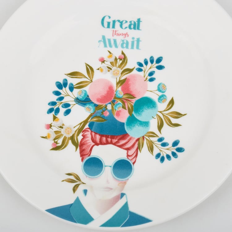 Raisa Retro Bone China Printed Appetiser Plate - 18cm